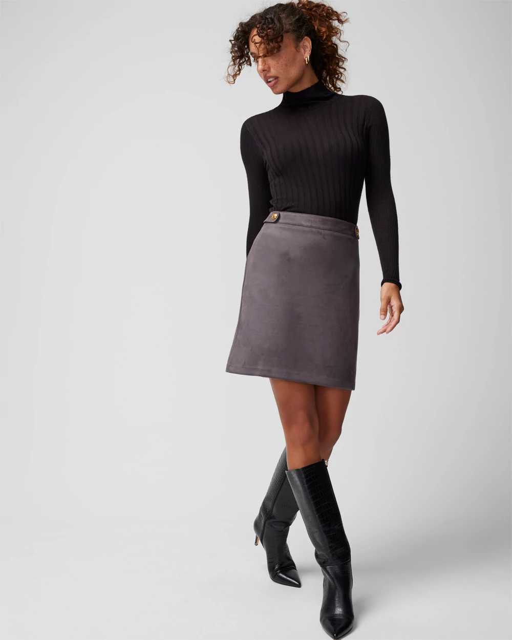 H and m outlet suede skirt